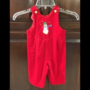 red Velour Snowman Outfit